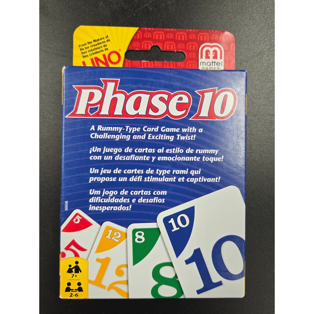 Mattel Phase 10 Card Game W5800 Rummy Type Strategy Family Game Night New